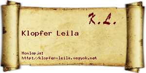 Klopfer Leila névjegykártya